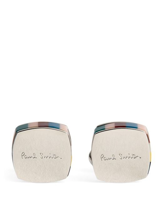 Paul Smith Natural Resin Stripe Cufflinks for men