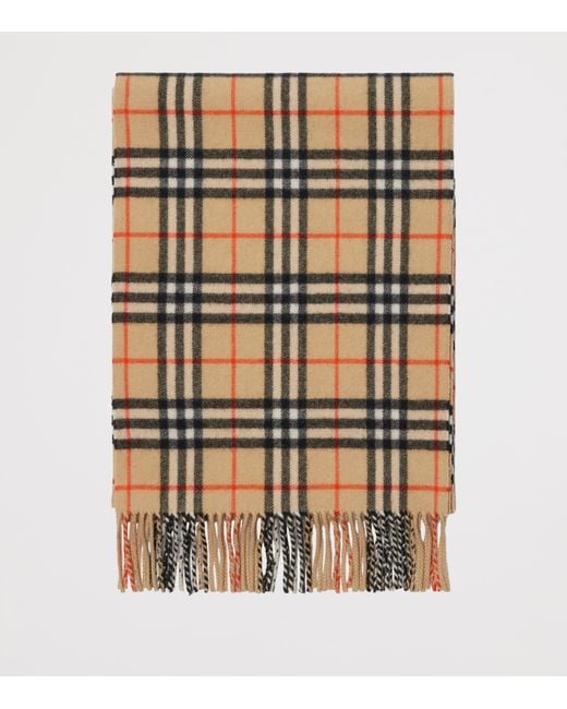 Burberry Natural Cashmere Check Scarf