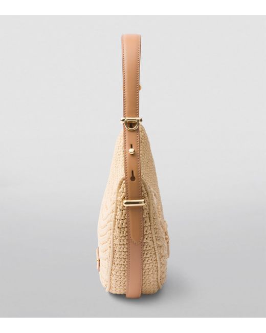 Prada Natural Woven Arqué Shoulder Bag