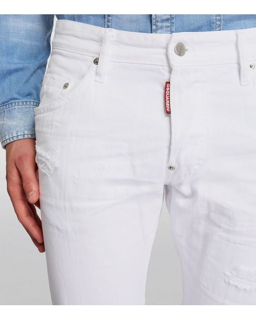 DSquared² White Bull Skater Jeans for men
