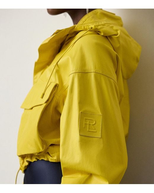 Ralph Lauren Yellow Ferra Cropped Calfskin Jacket
