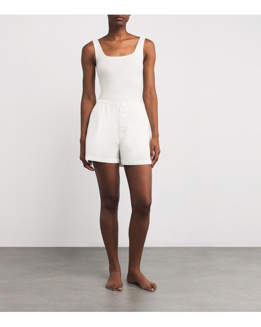 Skims White Stretch-Cotton Jersey Tank Top