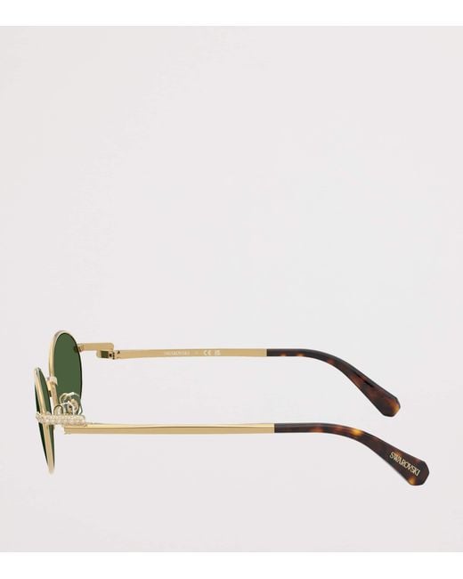 Swarovski Green Sk7033 Oval Sunglasses
