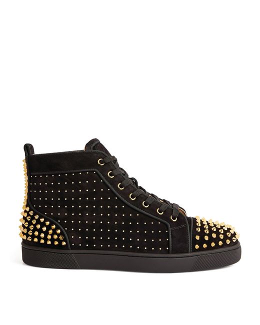Christian Louboutin Red Lou Spikes 2 Plume Suede High-top Sneakers for men