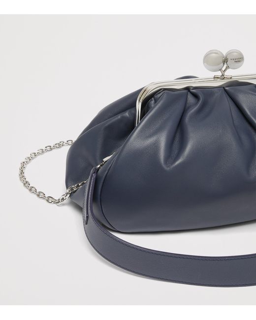 Weekend by Maxmara Blue Medium Leather Pasticcino Clutch Bag