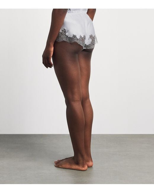 Carine Gilson White Silk Cérès Pyjama Shorts