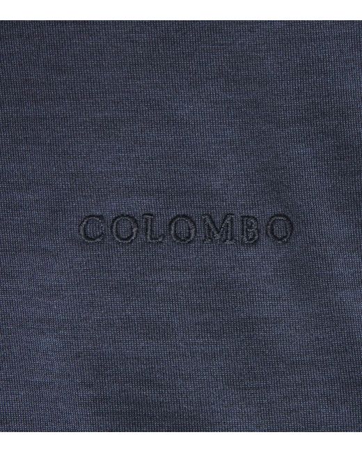Colombo Blue Silk-Cotton Shirt for men