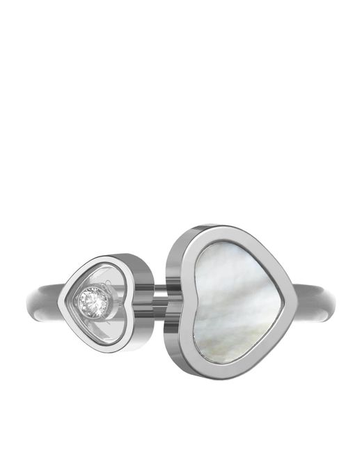 Chopard Metallic And Diamond Happy Hearts Ring