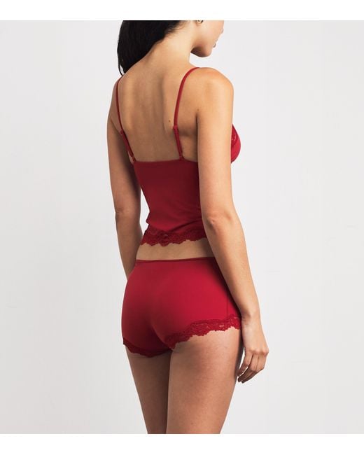 Skims Red Fits Everybody Lace-Trim Cami And Shorts Set