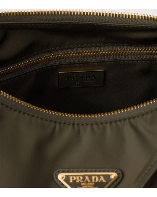 Prada Black Large Re-Nylon And Leather Explore Shoulder Bag