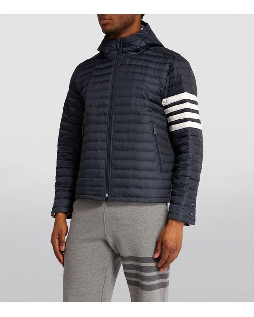 Thom Browne Hooded Puffer Jacket in Blue for Men | Lyst UK