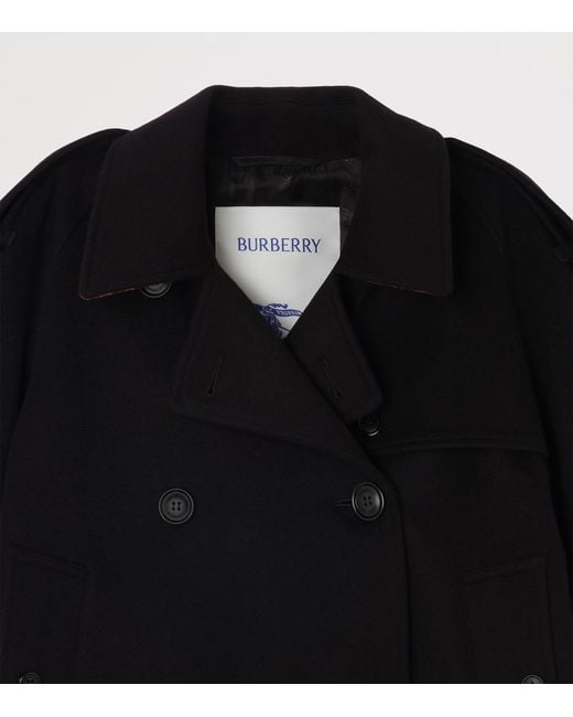 Burberry Black Cashmere Mayfair Trench Jacket