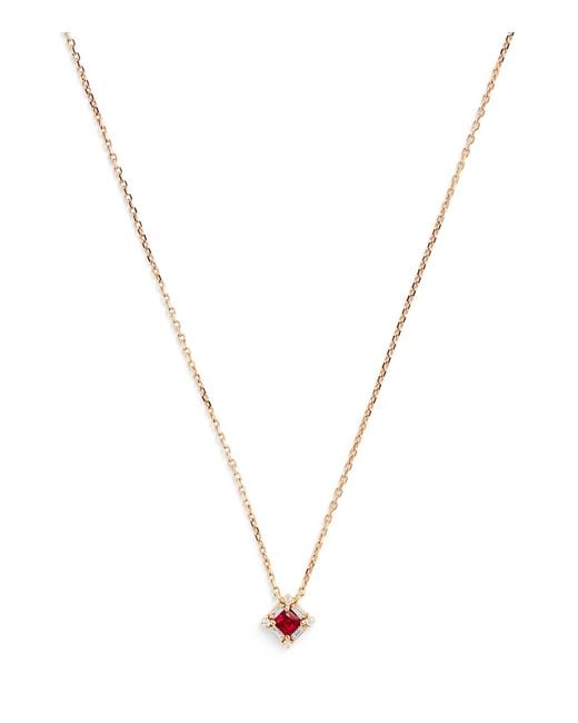 Suzanne Kalan Metallic Ruby And Diamond Mini Princess Pendant Necklace