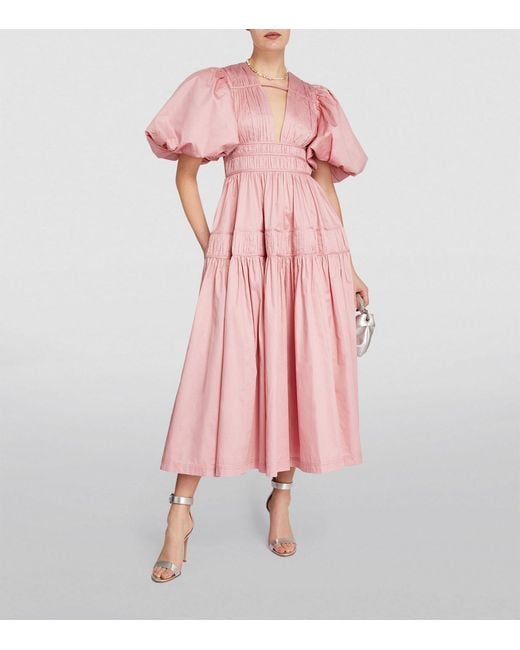 Aje. Pink Ruched Fallingwater Dress