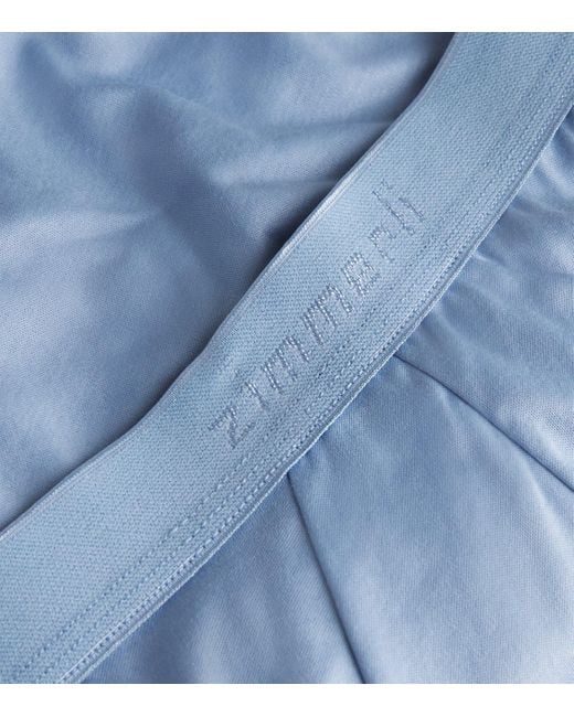 Zimmerli of Switzerland Blue Stretch-Cotton Briefs for men