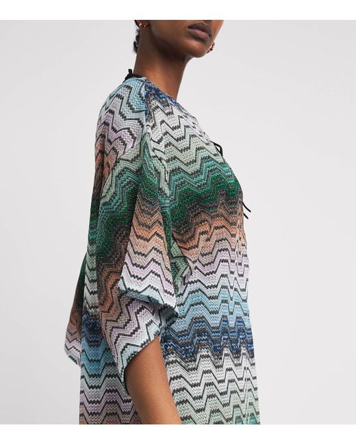 Missoni Green Chevron Mini Kaftan
