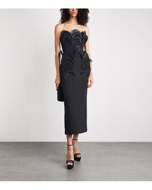 Maticevski Black Sequin Glint Midi Dress
