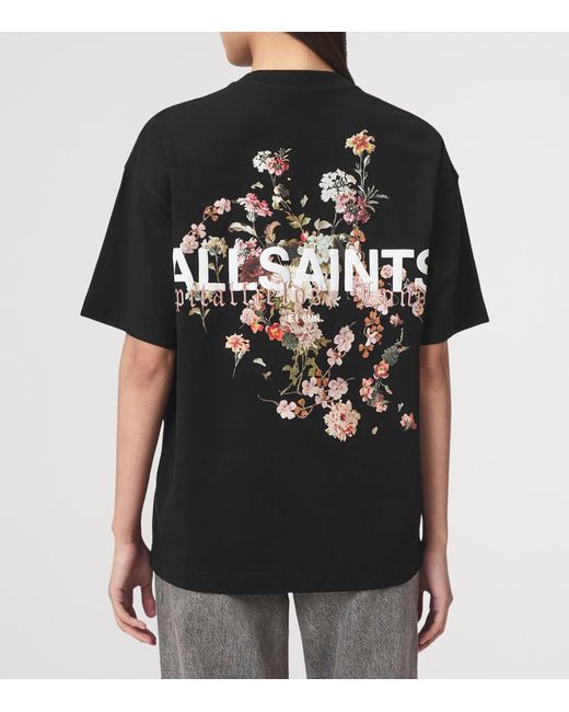 AllSaints Black Valen Etta Oversized T-Shirt