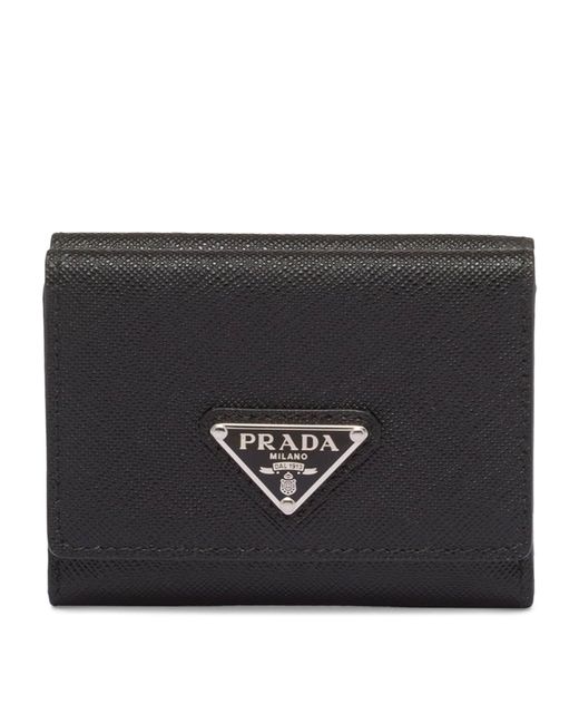 Prada Black Small Saffiano Leather Wallet for men