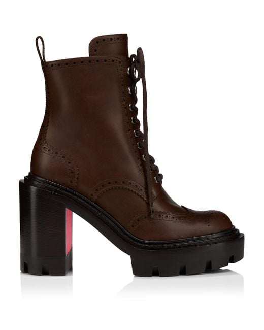 Christian Louboutin Brown College Leather Heeled Boots 100