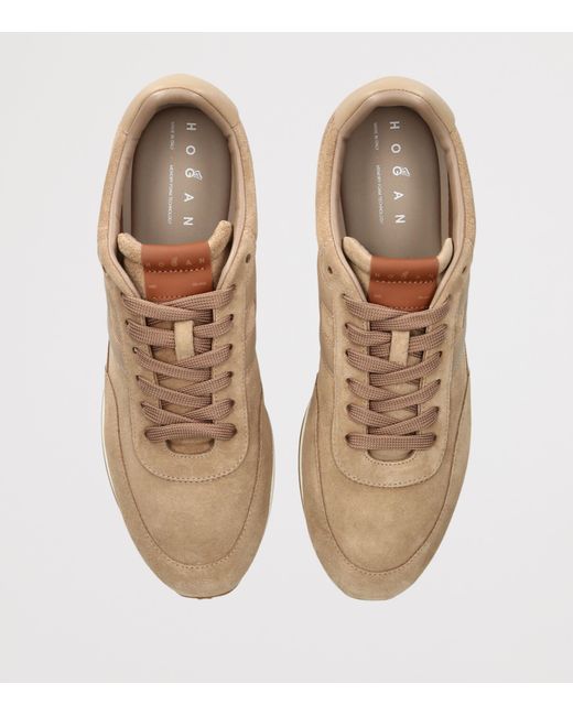 Hogan Brown Suede Athletic Sneakers for men
