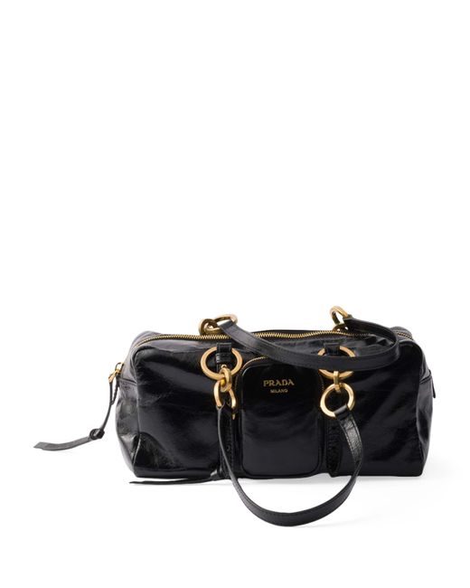 Prada Black Medium Leather Top-Handle Bag