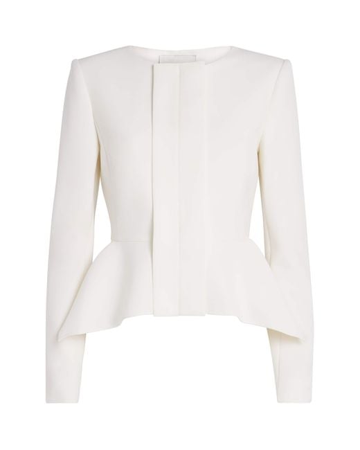 Roland Mouret White Crepe Peplum Jacket