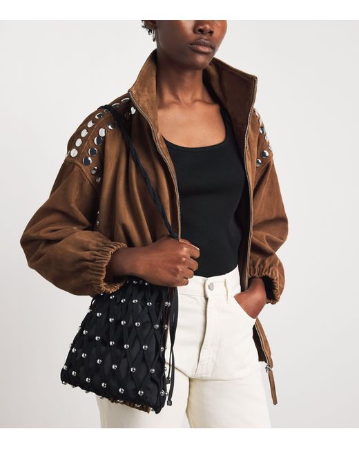 Sandro Black Studded Shoulder Bag