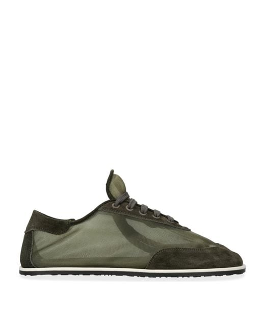 Dear Frances Green Mesh Lace-Up Sneakers