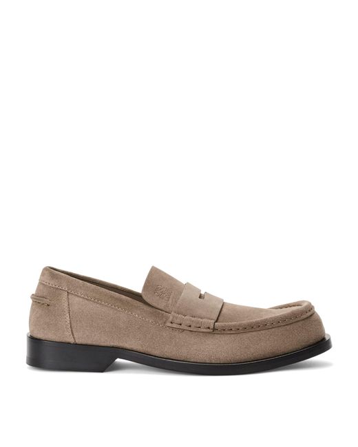 Loewe Brown Suede Bobine Loafers for men
