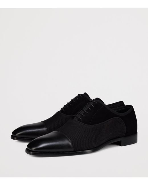 Christian Louboutin Black Greggory Leather-Blend Oxford Shoes for men
