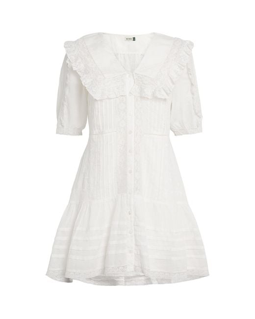 Rixo White Cotton Dove Mini Dress