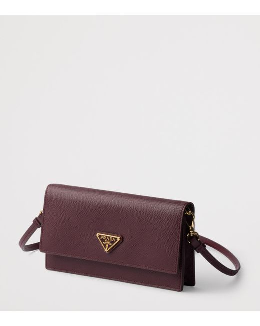 Prada Purple Mini Saffiano Leather Clutch Bag