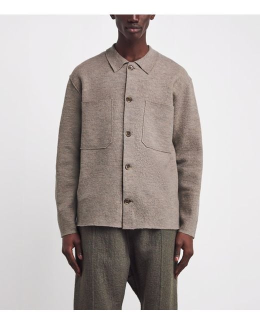 NN07 Brown Merino Wool Jonas Overshirt for men