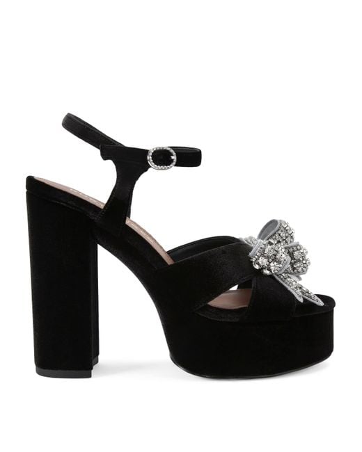 Kurt Geiger Black Kurt Geiger Heel Velvet Bow Platform