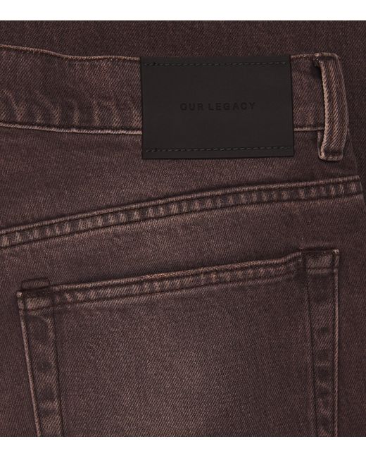 Our Legacy Brown Trompe-L'Oeil Third Cut Straight Jeans for men