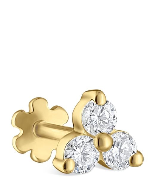 Maria Tash Metallic Diamond Trinity Threaded Stud Earring
