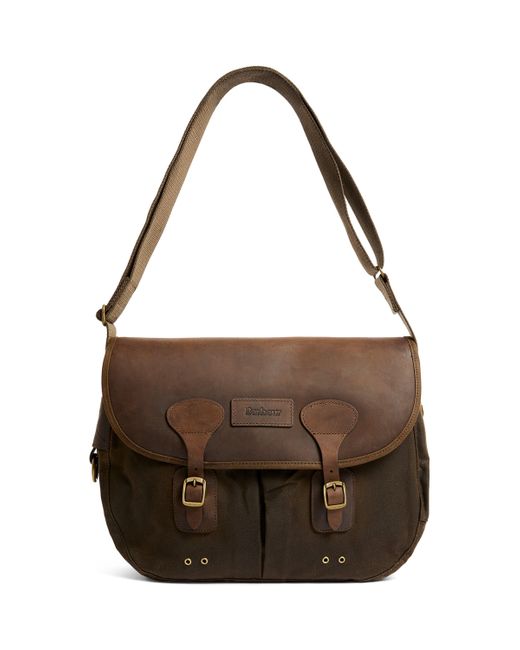 Barbour Brown Waxed Tarras Messenger Bag for men