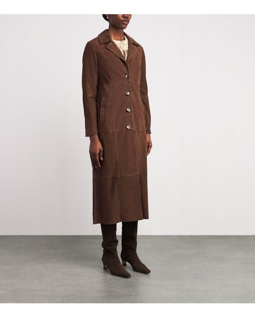 Rixo Brown Suede Astraea Coat