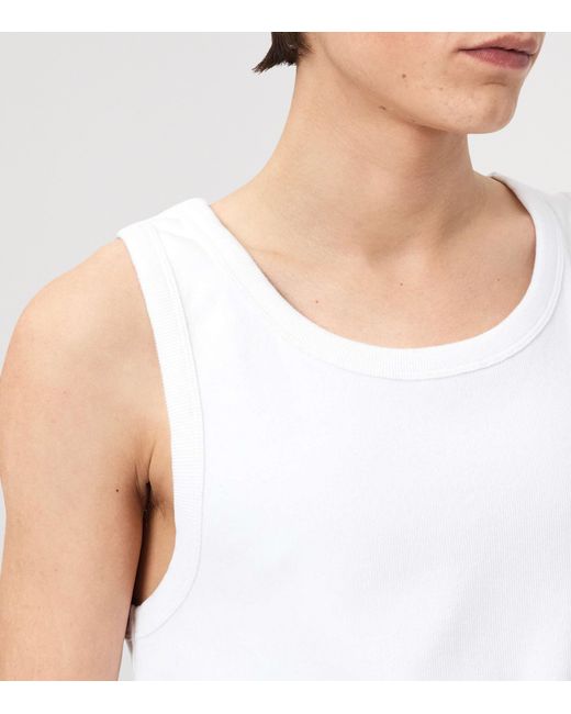 AllSaints White Organic Cotton Axel Vest for men