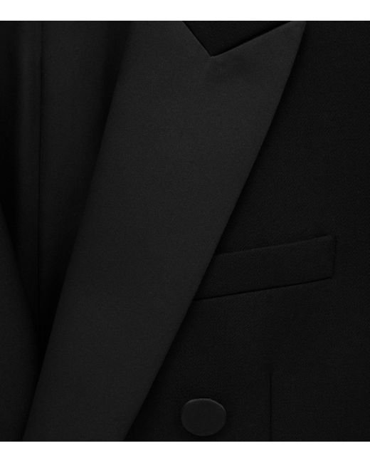 Saint Laurent Black Wool Tuxedo Blazer for men