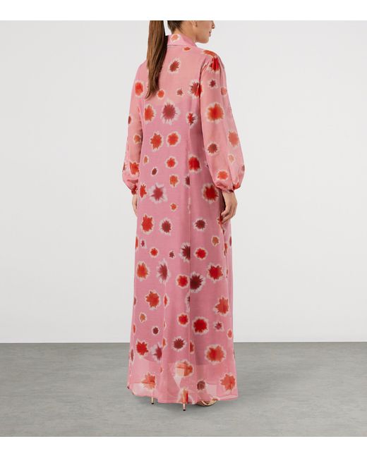 Marina Rinaldi Pink Cotton-Silk Maxi Shirt Dress