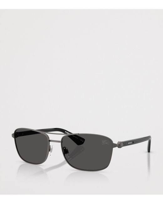 Burberry Gray Metal Pilot Sunglasses for men