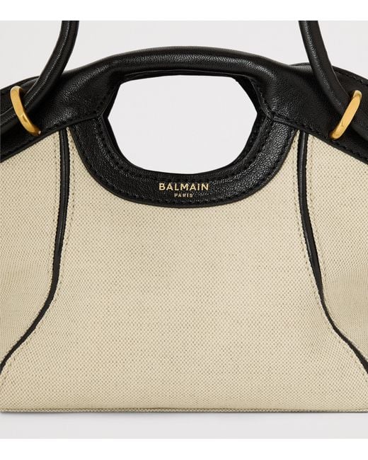 Balmain Natural Small Canvas Tote Bag
