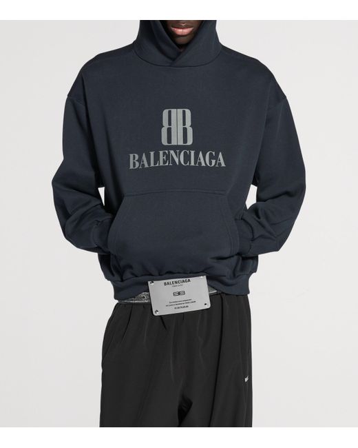 Balenciaga Blue Nano Bb Medium Fit Hoodie for men