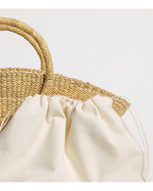 Muuñ Metallic Medium Straw Luna Tote Bag