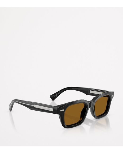 Brunello Cucinelli Brown Acetate Square Jared Sunglasses for men