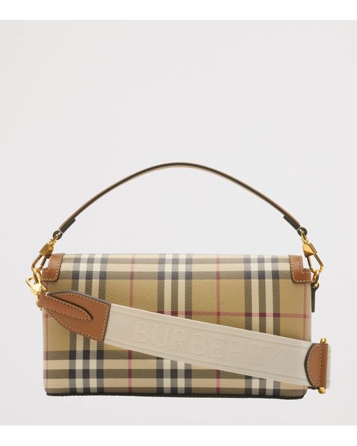 Burberry Metallic Check Top-Handle Bag