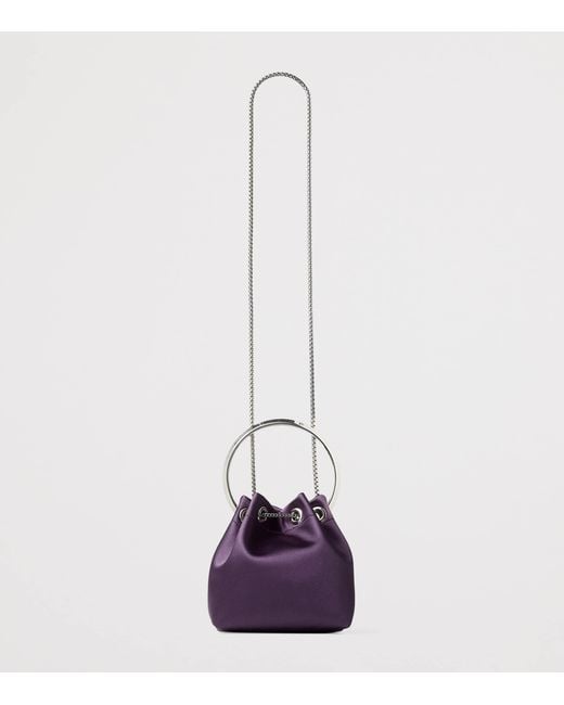 Jimmy Choo Purple Bon Bon Satin Top-Handle Bag