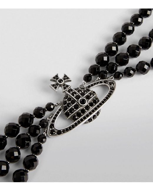 Vivienne Westwood Black Agate-crystal Messaline Choker for men